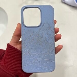 Pela powder blue mountains iPhone 14 pro Phone Case